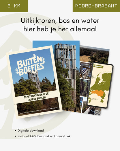 02. Herpse bossen wandeling – route langs uitkijktoren en klompven